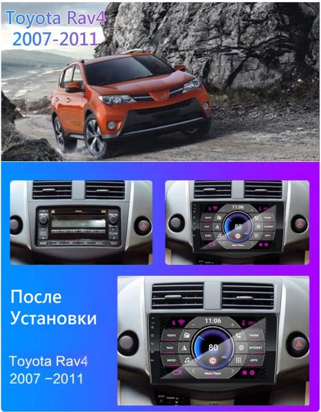 Штатная Магнитола Toyota Rav4 2006-2013 на Android Модель XYAuto-5760-8octa-4G-DSP-CarPlay М-ТР4-9-8я4жДСП-2/32 фото