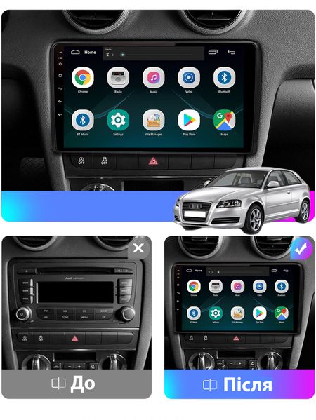 Штатная Магнитола Audi A3 2002-2008/2008-2012 на Android Модель JAC-3GWiFi М-АА3-9-3Ж-1/32 фото