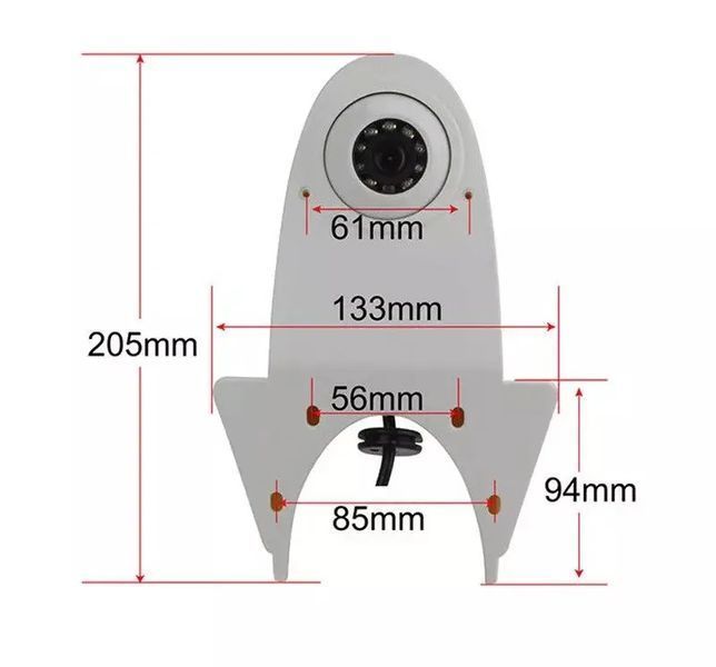 Камера заднего вида на крышу для грузовиков - CCD/CVBS, AV/RCA, 120&deg;, IP67, кабель 15 м КЗВ-203б-130 фото