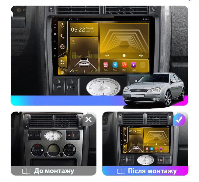 Штатна Магнітола Ford Mondeo 2000-2003 на Android Модель JAC-3GWiFi М-ФМ1-9-3Ж-1/32 фото