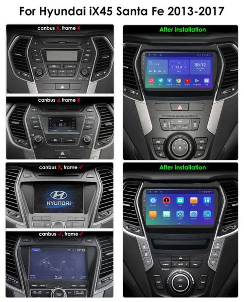 Штатна Магнітола Hyundai IX45 and SantaFe 2013-2015 на Android Модель JAC-3GWiFi+Carplay 2/32 Гб М-Х45-9-3Ж-2/32 фото