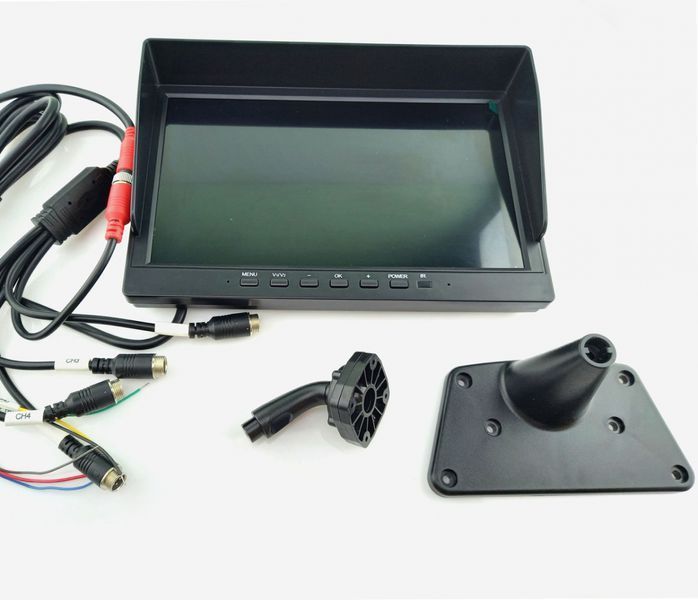Паркувальна система для транспорту: 10&Prime; сенсорний екран на ніжці IPS 1024&times;600 + 4 AHD-камери 1080P, 170&deg;, кабелі 4-pin 5 м+10 м М3-301-26 фото