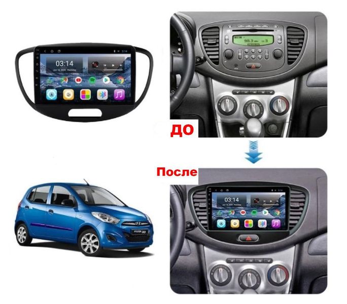 Штатная Магнитола Hyundai i10 2007-2013 на Android Модель JAC-3GWiFi М-Хи-9-3Ж-1/32 фото