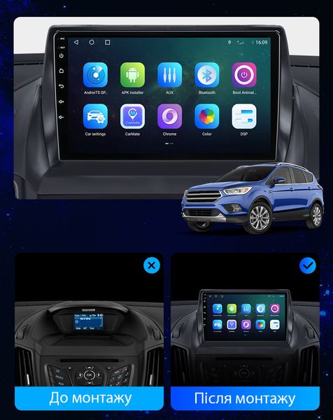 Штатная Магнитола Ford C-Max, Kuga 2, Escape 3 2012-2019 на Android Модель JAC-3GWiFi М-ФСКЕ-9-3Ж-1/32 фото