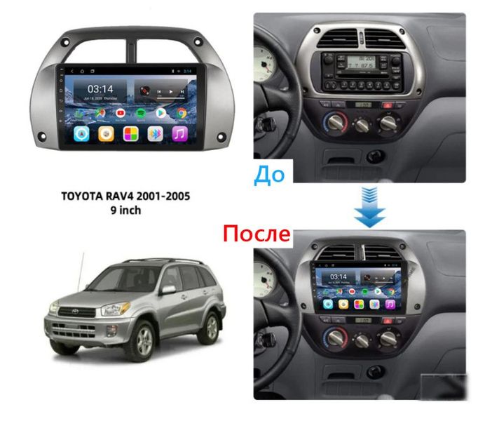 Штатна Магнітола Toyota Rav4 2001-2006 на Android Модель JAC-3GWiFi М-ТР4С-9-3Ж-1/32 фото