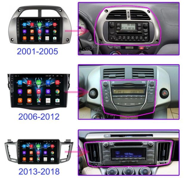 Штатна Магнітола Toyota Rav4 2001-2006 на Android Модель ТС10-8octaTop-4G-DSP-CarPlay М-ТР4С-9-ТС-4/32 фото