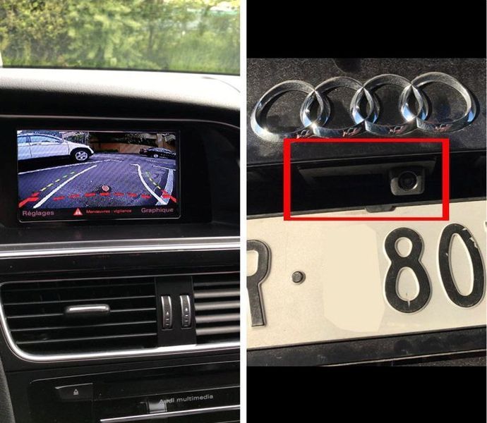Штатная камера заднего вида для Audi и Volkswagen - AHD 1080P, 150&deg; и динамическая траектория КЗР-1105-11 фото