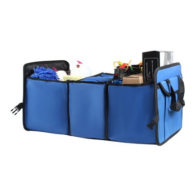 Складной органайзер для багажника авто (есть отделение с термосумкой) Синий АОБ-1007-33 фото