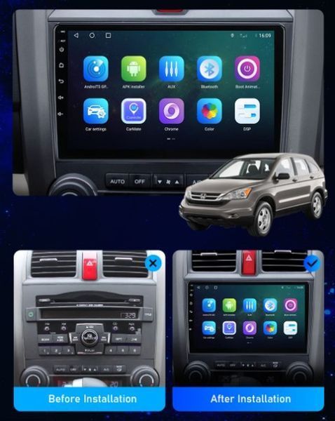 Штатна Магнітола Honda CR-V 2007-2010 на Android Модель XYAuto-5760-8octa-4G-DSP-CarPlay М-ХСрв-9-Т5 фото