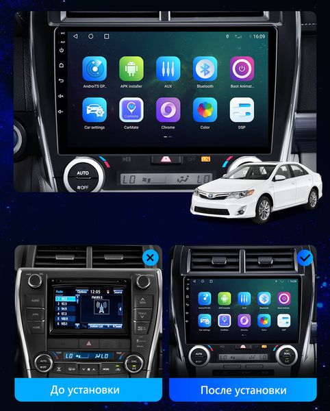 Штатна Магнітола Toyota Camry USA 50 2012-2014 на Android Модель ТС10-8octaTop-4G-DSP-CarPlay М-ТКам-10-ТС-4/32 фото